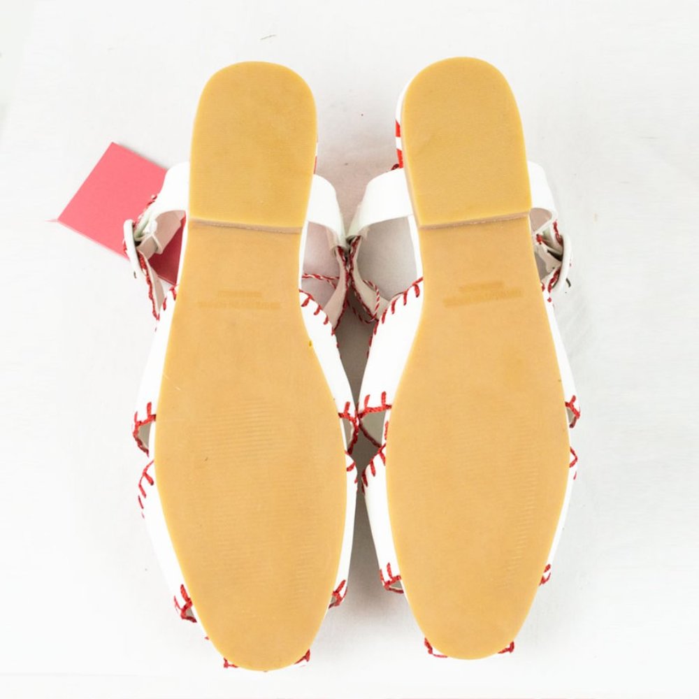 FARM Rio Red Embroidered Palm Tree Sandal 8.5M - Picture 11 of 12